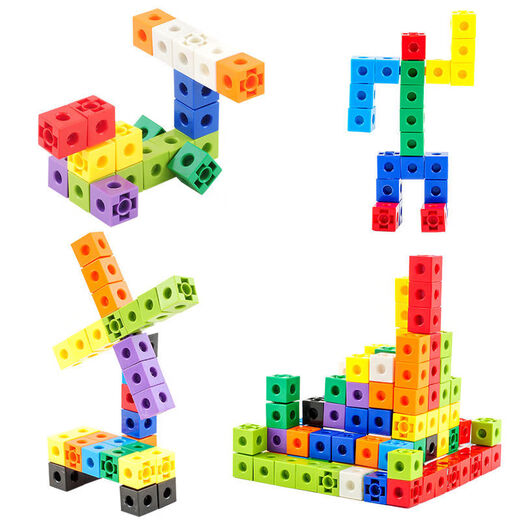 Bâtiments de construction de jouets à carré numérique mignon de 1 à 100 jouets d'assemblage pour enfants cube carré montessori puzzle mathématique [sac] bloc de bloc 50+ dessins