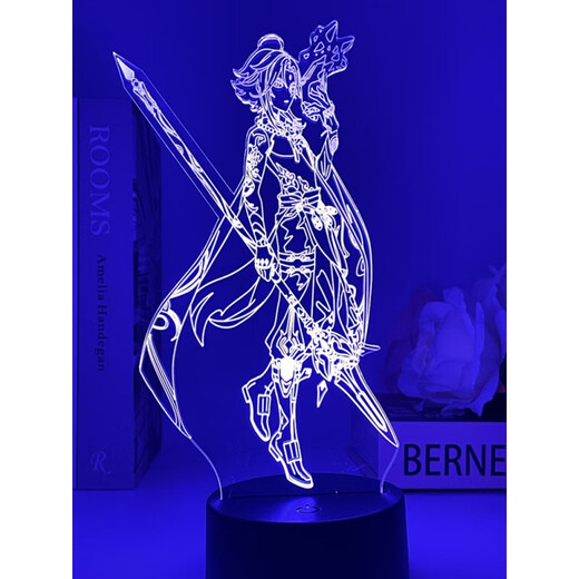 Tong Li (tl) Genshin Impact Peripheral Carving Haldao Kondensation Licht Barbara Wendy Zhongli Buntes Nachtlichtspiel Ornamente 6227 GeneIn Impact Diluke Black 16 Farbfernbedienungskontrollmodell