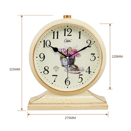 Compas table clock home desktop living room creative European retro desktop electronic large old-fashioned ornament Compas study ancient gold 3020 diameter 35.5 cm