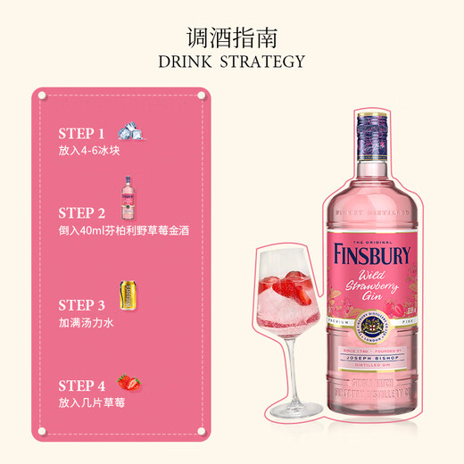 
FINSBURY Gin Gin Wild Strawberry Flavor 700ml