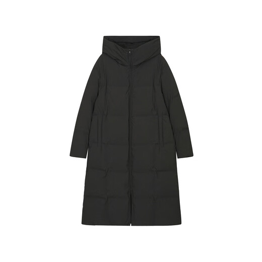 
LESS winter loose large-fit double-head zipper down jacket for women with hooded white goose down jacket for women 2O0C13240 001 black XS
