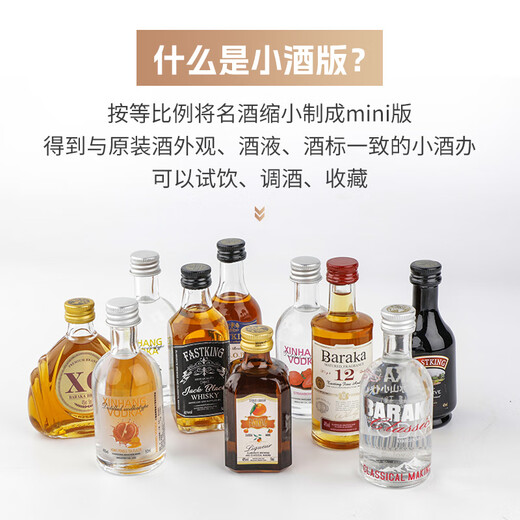 Fast.King Convenience Store Bartending Mini Wein kleine Flasche Wein Whisky Geschenkbox Wein Kombination Wein kleine Weinversion Likör Blue Orange Alkohol 50ml