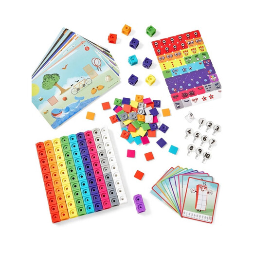 Mathlun American LR Learning Resources Mathlink Cube Digitale Bausteine Numberblocks Kinderspielzeug 3 Jahre alt + LR -Farbwürfel 100 Stück Amerikanische Version