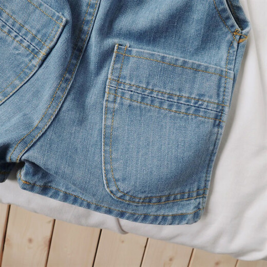 Weilai children's overalls summer new style girls' baby fashionable denim strap shorts little girl versatile casual pants children's strap shorts 100cm