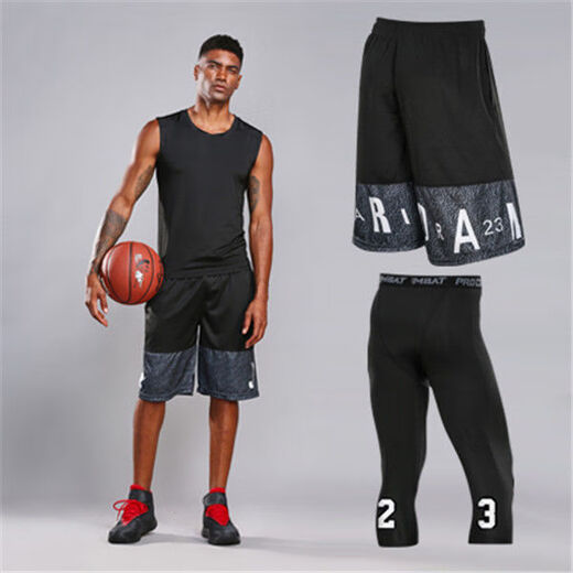 Zhong Asi sports tights men's vest long and short sleeve sweat-absorbent quick-drying breathable basketball running training fitness clothing base pure black waistcoat L Zhong Asi sports tights men's vest long and short sleeve sweat-absorbent quick-drying breathable basketball running training fitness clothing base pure black waistcoat L