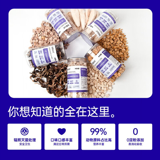 Perfect formula formula freeze-dried cats and dogs wanmei formula snacks freeze-dried staple food companion nutritional fattening cod fish with beautiful hair skin Yuanwei freeze-dried chicken breast 90g hair gills grow meat