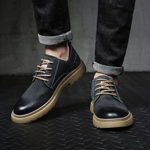 Tykt Work Schuhe Herren-Schnüre-up [Top-Layer Cowhide] lässige Lederschuhe Herren atmungsable Geschäft Herrenschuhe T56107 Brown 41