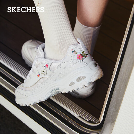 Skecher Fashion Casual Women's Mode bestickte Panda -Schuhe 11977 Weiß/WHT 36