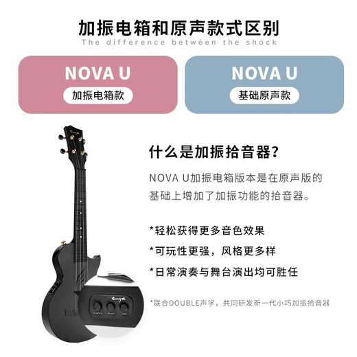 Enya Novau 23 Zoll Kohlefaser Ukulele -Anfänger für Frauen, Jungen und Kinder kleine Gitarre Ukulele 23 Zoll Herz Yan Blue Original Soundtrack