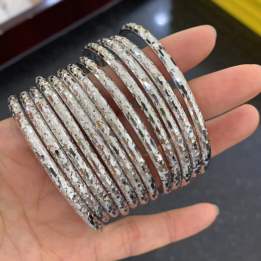 Zhongxin Jewelry Crushed Ice Platinum PT950 Bracelet with a Plain Circle and a Round Closed Bracelet as a Goddess Day Gift for My Girlfriend. More to be returned, less to be replenished. About 11.5 grams (56 circle size)