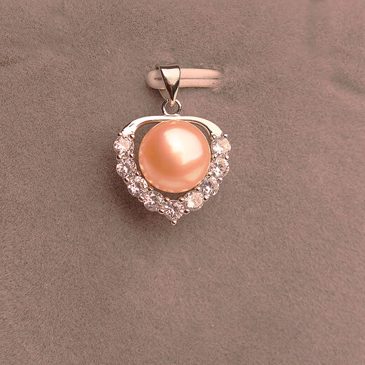 Jinshitong 9-10mm natural freshwater pearl pendant S925 all-over silver necklace clavicle chain short love style jewelry necklace purple pink single pendant does not include chain