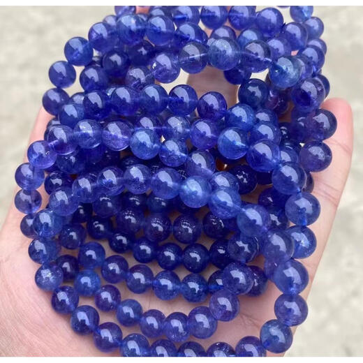 Shixi Natural Blue Tanzanite Bracelet Women's Tanzanite Sapphire Bracelet Pendant Necklace Sapphire Star Treasure Collection Grade Ice Transparent Dark Blue 6.5mm With Certificate