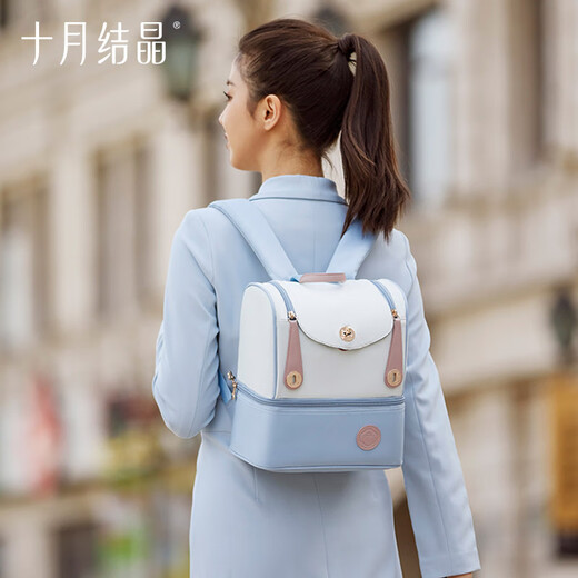 October crystal milk back equipment refrigerated portable milk storage bag single shoulder and shoulder breast milk freshness bag + white ice Leng Cuilan