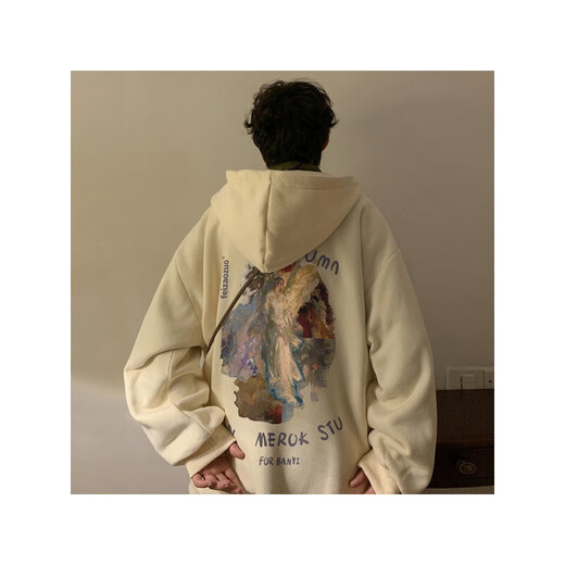 Idea style fat man large size heavy embroidered sweatshirt men plus fat large size trendy brand loose hooded jacket spring autumn winter American style black 5XL 200-230Jin Jin is equal to 0.5 kg