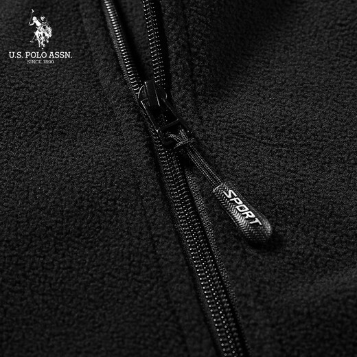 U.S. POLO ASSN.US Fleeceweste Herren Stehkragen Herrenweste Herbst und Winter Fleeceweste Herrenweste Herren warme Jacke Herren KXL32589 Schwarz M