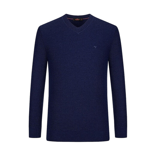 SEVEN Men's Sweater Spring and Autumn Fashion Casual V-Neck Warm Tops Navy M