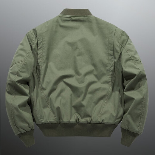 JEEP SPIRIT Jeep flagship thick bomber jacket men's autumn and winter outdoor leisure pure cotton washed cotton and thickened cotton jacket black (cotton and thickened) XL /135-150Jin Jin equals 0.5 kg