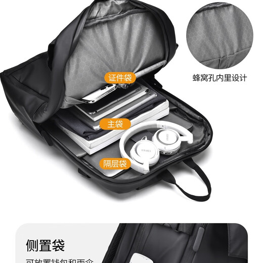 Laptop Backpack Men's Backpack Multifunctional Large Capacity Functional Computer School Bag 16 Inch Business Travel Bag Travel Computer Bag Black