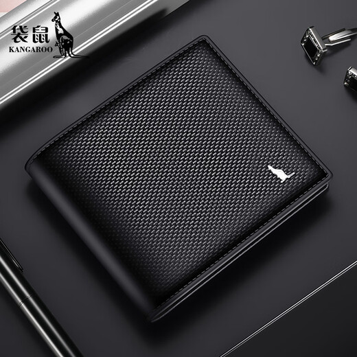 Kangaroo Herren echte Lederbrieftasche 2025 Neugeschäft lässig Cowhide Kurzer Brieftasche Einfache Jugendbrieftasche Horizontal High-End-Stil One
