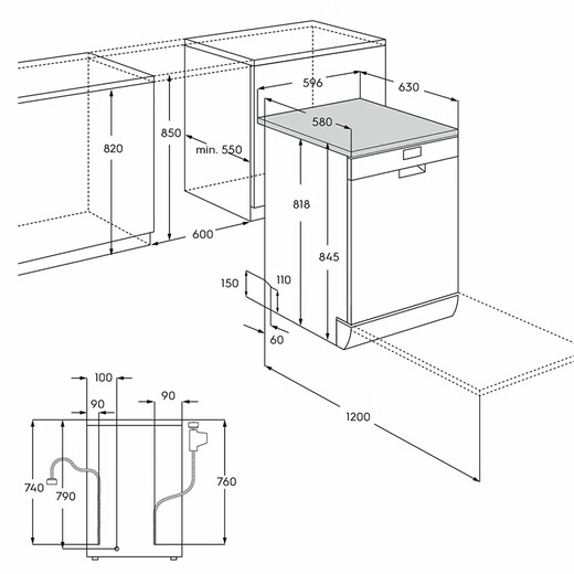 Electrolux dishwashers imported from Europe 13 sets of large-capacity household fully automatic independent embedded dual-use variable frequency sterilization dishwasher ESA47200SW