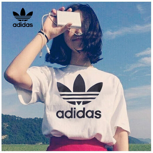 阿迪达斯 （adidas）三叶草短袖T恤女装2025夏季新款运动跑步训练休闲舒适圆领上衣套 CV9889白色 S