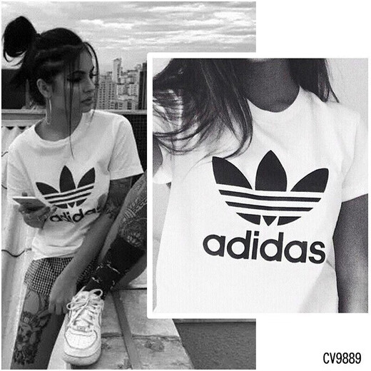 阿迪达斯 （adidas）三叶草短袖T恤女装2025夏季新款运动跑步训练休闲舒适圆领上衣套 CV9889白色 S