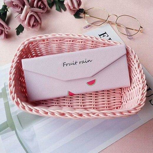 
Tingbai folding triangle glasses box for male and female students Korean fresh and cute creative and personalized portable sunglasses box Folded style-flamingo on white background glasses cloth