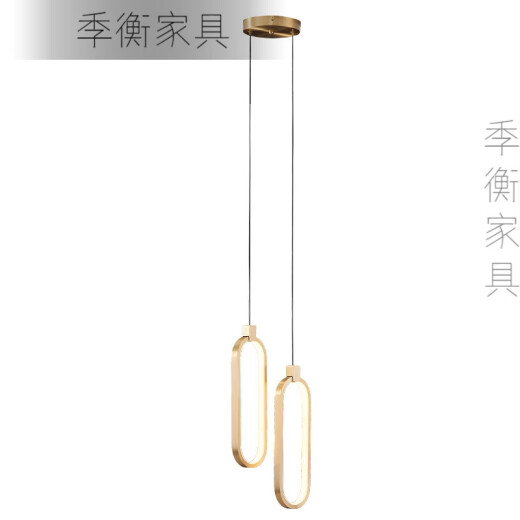 Yagata pendant lamp double-headed copper living room decorative pendant lamp light luxury modern simple bedroom bedside chandelier copper-double-headed-warm light soft light eye protection display index 97