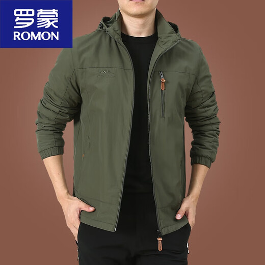 罗蒙（ROMON）户外男士外套秋冬季2025新款中年男装秋装上衣服加绒夹克男春秋厚 9898深蓝 款 加绒 M