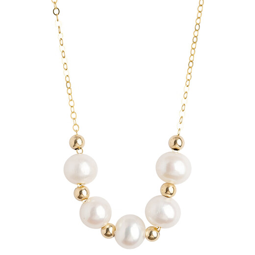 Feiyu's new nucleated freshwater pearl necklace for women, clavicle chain, versatile retro niche Chinese Valentine's Day model, three pearls 37+4