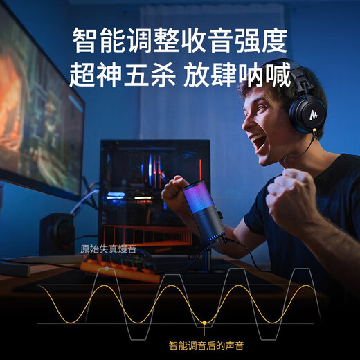 Flash maono game microphone computer live broadcast mobile phone karaoke microphone usb desktop notebook noise reduction capacitor mic e-sports peripheral desktop singing radio equipment flash dm30 DM30 black (e-sports game mic software tuning)