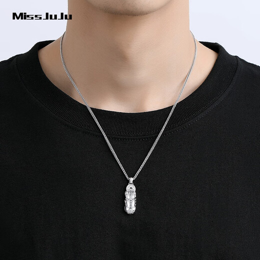 Miss JuJu pt950 platinum Pixiu pendant for men, platinum copper coin necklace, elegant necklace, pendant width is about 10mm, 10.8-11.0 grams + free black leather rope