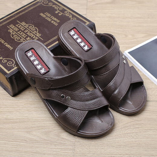 Yunyouli Vietnamesische Gummi-Sandalen Großgröße großer Sommer Dual-Purple-Plastik im Freien im Freien ohne Rutsch-Strand Freizeitschuhe Trendy Sandalen 688+6 braun 40 kleine Größe