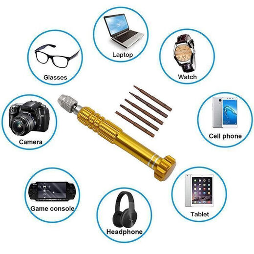 AseBlarm mobile phone watch glasses clock repair machine set five -in -one mini small screwdriver height hard batch head 5 -in -1 screw knife blue no Specifications