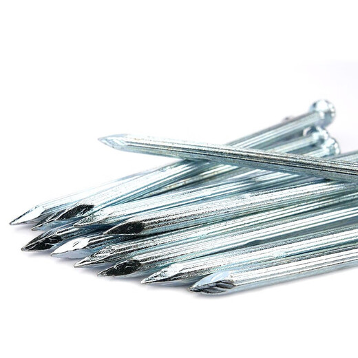 Hasdick Jingcang distribution cement steel nails straight grain cement nails white steel nails galvanized cement nails construction site nails 50mm (1KG)