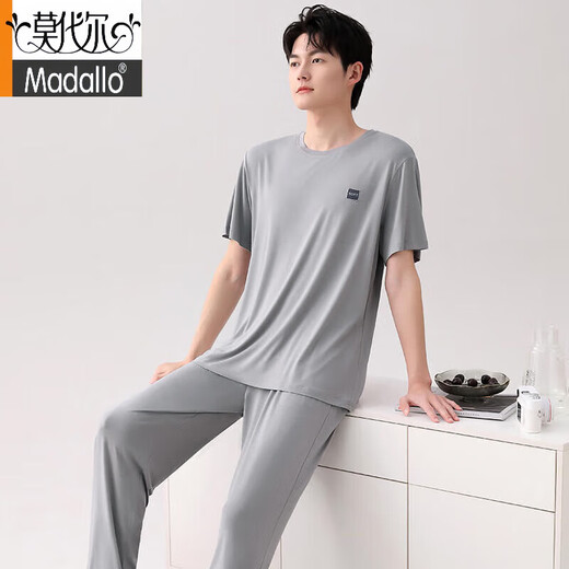 Pajamas modal Men Modal Summer à manches courtes à manches courtes à manches courtes à manches courtes Summer Summer Summer Cold Cold Home Men 2677 MODAL L [DÉGISTÉ 100-120 JIN [Jin est égal à 0,5 kg]]]
