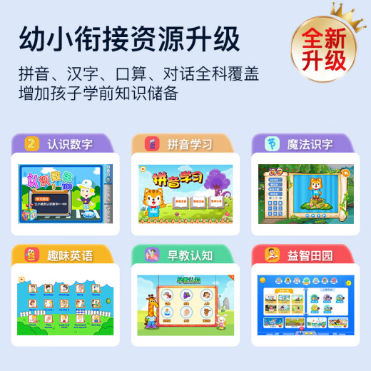 Little Genius Cool Guy 2025 new elementary school Genius Learning Machine Student Tablet Computer Junior High School English Early Education Entertainment Office Gray Learning Top + A-level Eye Protection + Entertainment 512GB
