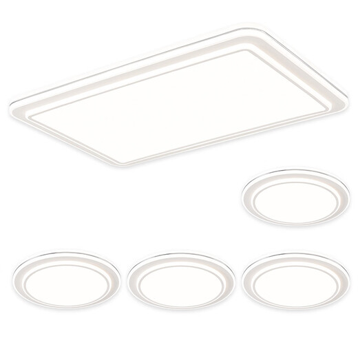 NVC LED Full Spectrum Eye Protection Ceiling Lamp Living Room Lighting Bedroom Light Smart Lighting Package Haoyu Silver