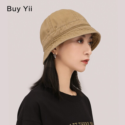 Buyyii Kurzbrenner Fischerhut für Frauen im Sommer Eimer Hut für Frühlings- und Herbst-Sonnenhut für Frauen im Sonnenschutzhut Trendy Japaner und koreanischer Stil Vielseitiger Becken Hut Zy-98 Khaki (Model Features) M (56-58 cm)
