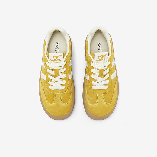 
Bestou Spring and Summer Shopping Mall New Retro Thick Sole Silver German Training Shoes Women's Casual Sports Shoes I9227CM4 Yellow/White 40