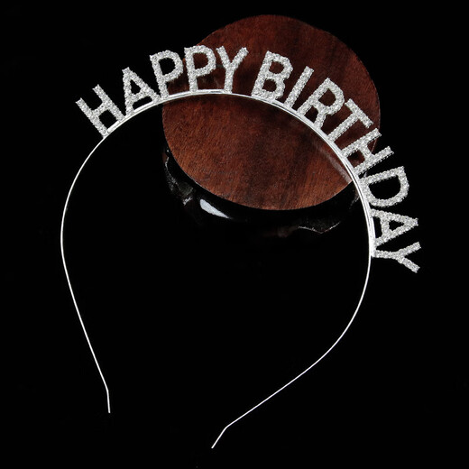 Dai Yan Happy Birthday Headband Goddess Rhinestone Crown Atmosphere Letter Headband Dress Up Korean Hairpin Headband Hair Accessory Birthday Hairband Silver