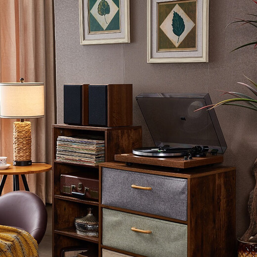 ARKROCKET CASINI retro Bluetooth vinyl record player professional-grade LP film gramophone split type with audio moving magnetic needle machine birthday gift ornament walnut brown