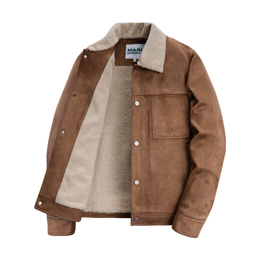 Mark Huafei Suede Imitation Sheep Wool Jacket Men's Autumn and Winter Thickened Warm Top Jacket Khaki 54/XL