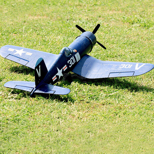 Modèle d'avion télécommandé de la Seconde Guerre mondiale, avion à voilure fixe f4u, simulation d'avion de chasse pirate comme un vrai avion, modèle d'avion télécommandé, modèle d'avion bleu de l'armée de l'air, machine complète RTF (accélérateur gauche) + batterie de secours