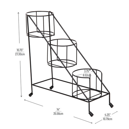 Mind Reader Coffee Syrup Storage Rack 3 Bottles Metal Storage Rack Black Kitchen Countertop