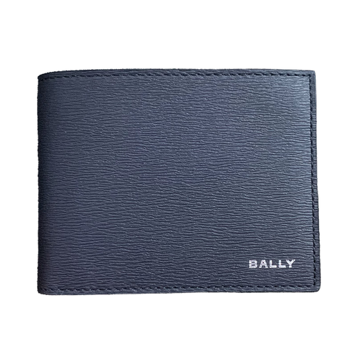 
BALLY men's wallet new cowhide bifold short wallet photo clip card wallet wallet for boyfriend 6305290 dark blue + palladium