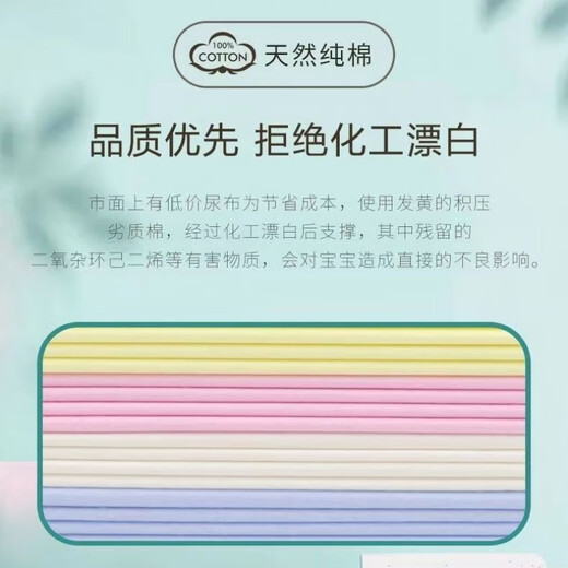旌梦园婴幼儿纯棉宝宝尿布尿垫可水洗尿芥子新生儿介子宝宝用品四季尿片 混色一包 45*60厘米 10片装 M