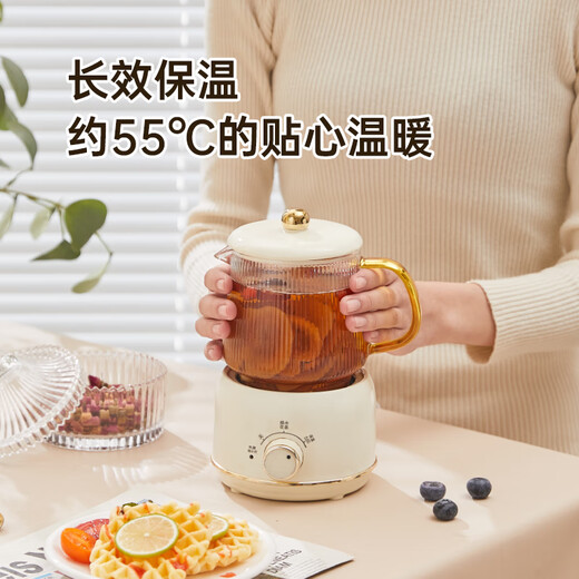 Le Stew Health Pot Mini Health Cup Electric Stew Cup Electric Heating Cup Multi-Function Boiling Teapot Tea Maker Kettle Constant Temperature Kettle Office Small Glass Boiling Kettle 0.5L Mechanical Model One Person Gift for Girlfriend and Wife 0.5L