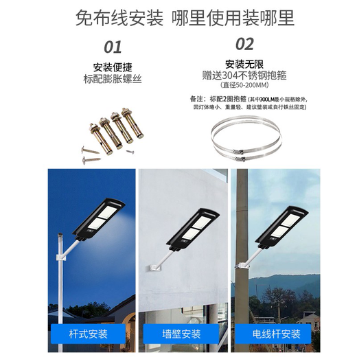 Leshi (NVC) solar outdoor lighting garden light outdoor light integrated street light control radar sensing light [recommended] 300lm + human body sensing + about 15