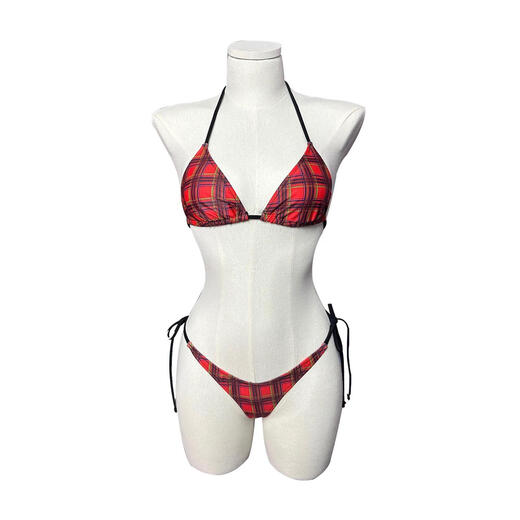 Couir noir en cuir noir HELLOKITTY HALTER LABLE de cou poitrine poitrine bikini fille chaude de maillot de bain Sous-vêtements Sous-vêtements 834 ensemble en deux pièces, une taille unique